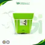 أصيص زراعة مربع بحامل للبلكونة - اخضر