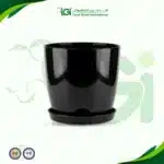 أصيص مرايا مقاس 30 سم لون إسود