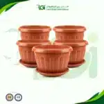 مجموعة من 5 أصيص خورشيد الماني مقاس 20 سم لون طوبي